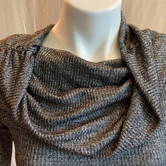 LAST DAY! White House Black Market Cowl Neck Silver Sweater - Picture 3 of 6